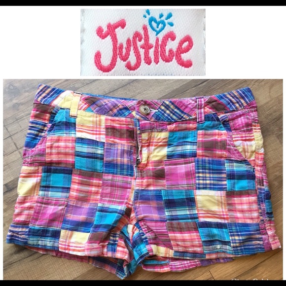 Justice Other - JUSTICE chino style “madras” Cotton shorts 16R